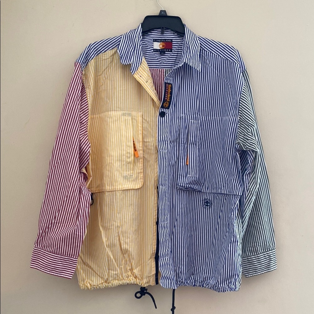 Timberland Hilfiger Collab Multicolor Striped Men's Button Down/Jacket XXL